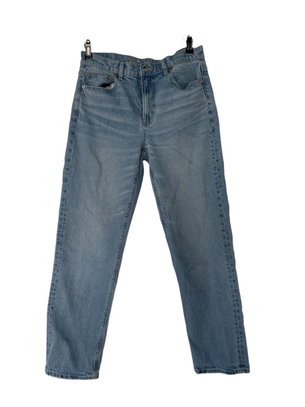 American Eagle  super High -rise Ankle Straight Blue Jeans EUC